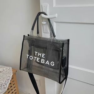 Letter Graphic Clear Tote Bag, Women's Plastic Shoulder 💼